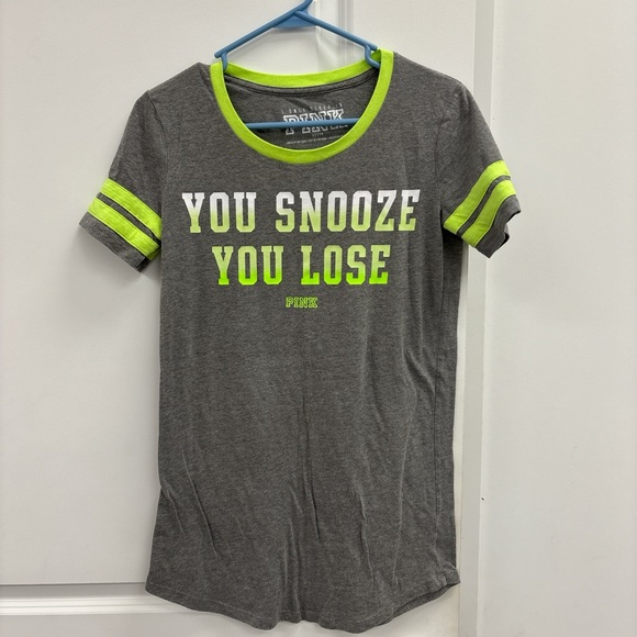 Victorias Secret PINK Gray and Green Sleep Shirt - Picture 1 of 3